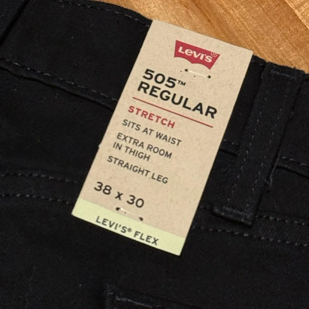 Levi's 505 Regular Fit Stretch Straight Leg Jeans ~ Levi's Flex ~ Men's 38 x 30 - Picture 6 of 9